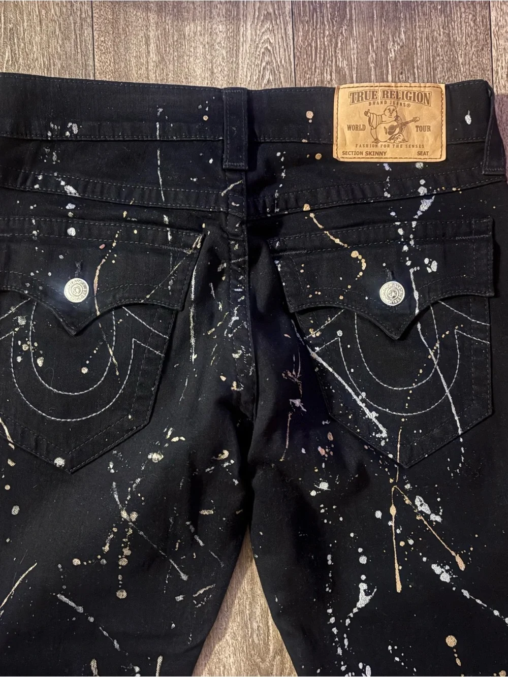 True Religion Skinny Flap Jeans in ELHD Rinse